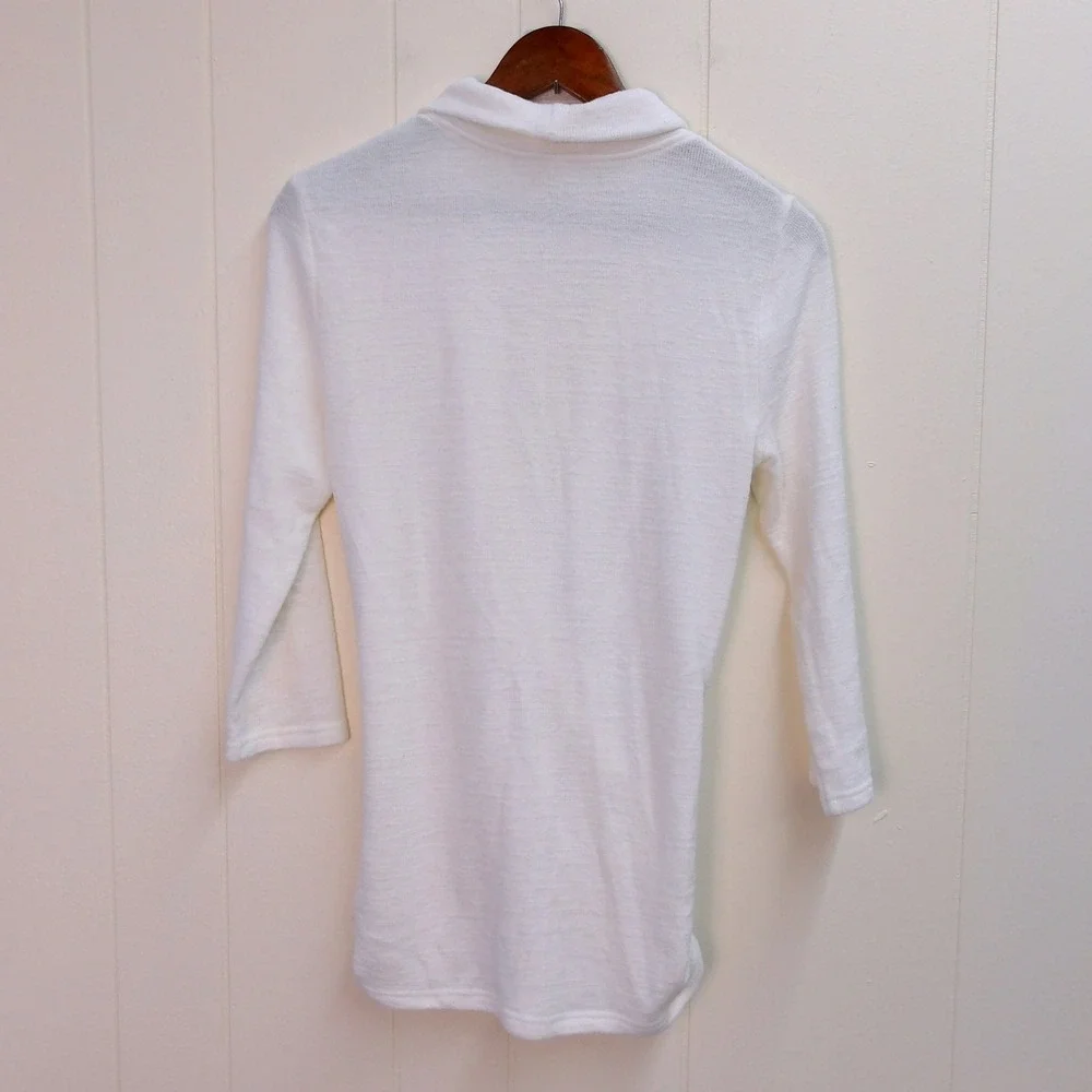 41 Hawthorn White Wrap‎ Front Sweater Top Boho Casual Versatile Size S / #1220